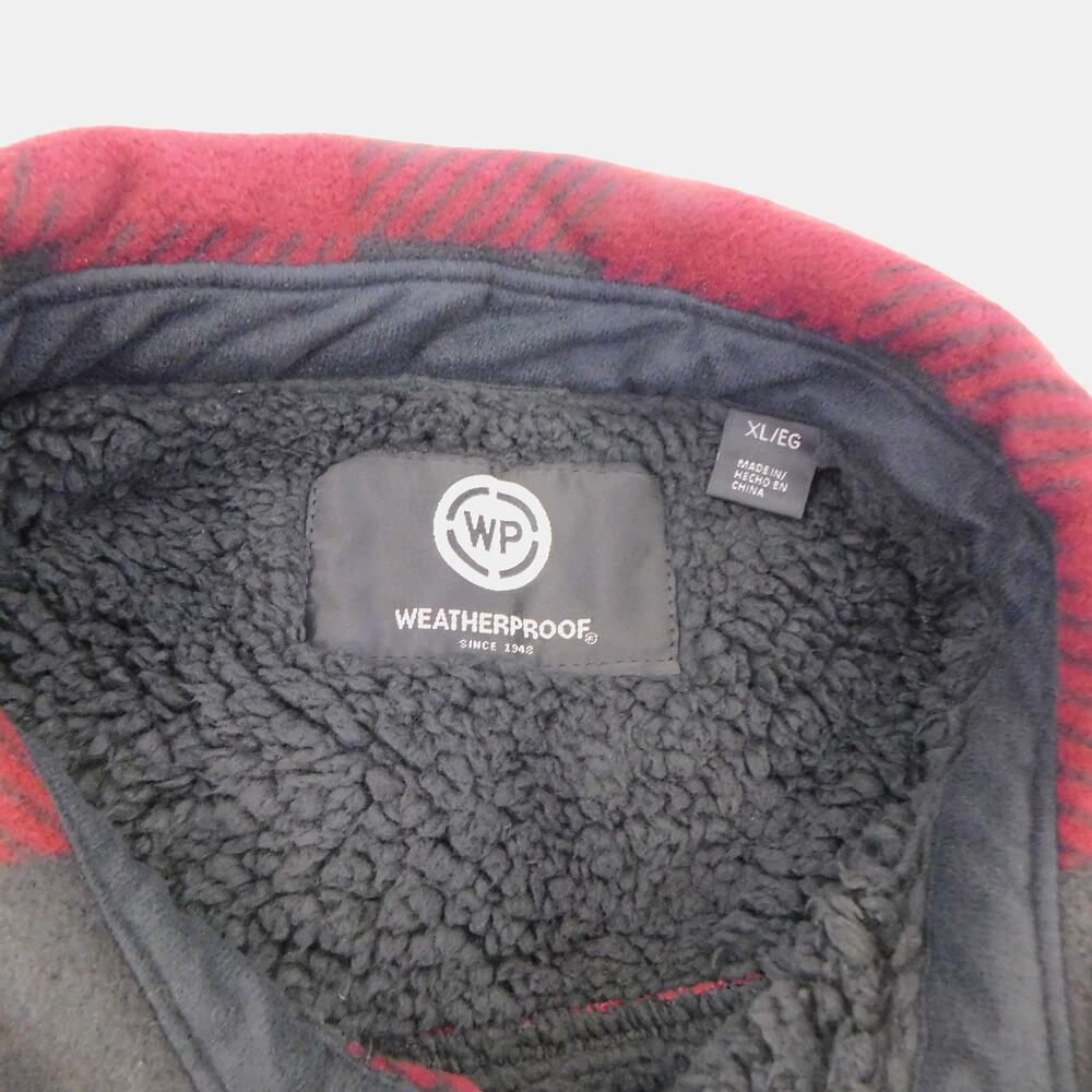 Weatherproof Men's Sherpa-lined Shacket Shirt Jacket in Tawny Port Red New - Picture 6 of 8